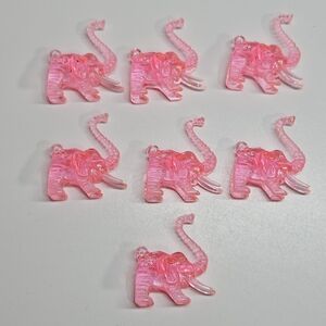 VINTAGE 1970s Sonic Pink Elephant Drink Hanger Lot of 7